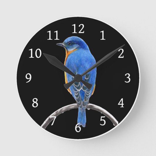 Bluebird Runde Wanduhr (Vorderseite)