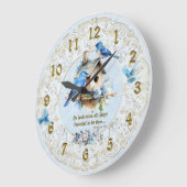 Bluebird Scripture Clock Birdhouse Ecclesiastes Große Wanduhr (Winkel)