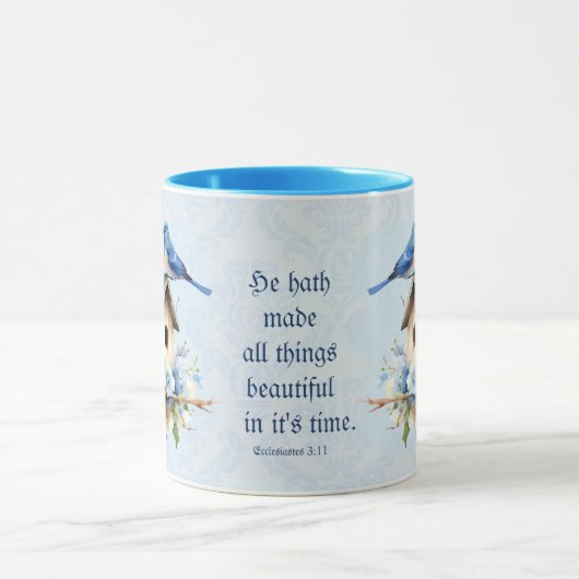 Bluebird Scripture Tasse Birdhouse Ecclesiastes (Zentrum)