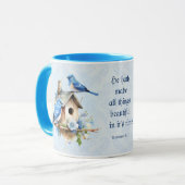 Bluebird Scripture Tasse Birdhouse Ecclesiastes (Vorderseite Links)