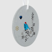 Bluebird sieht Weihnachts-Herz 2 Ornament (Vorderseite)