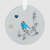 Bluebird sieht Weihnachts-Herz 2 Ornament (Vorderseite)