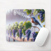 Bluebird singt auf einem Grapevine Mousepad (Mit Mouse)