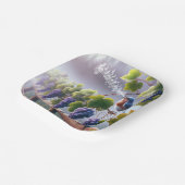 Bluebird singt auf einem Grapevine Pappteller (Gewinkelt)