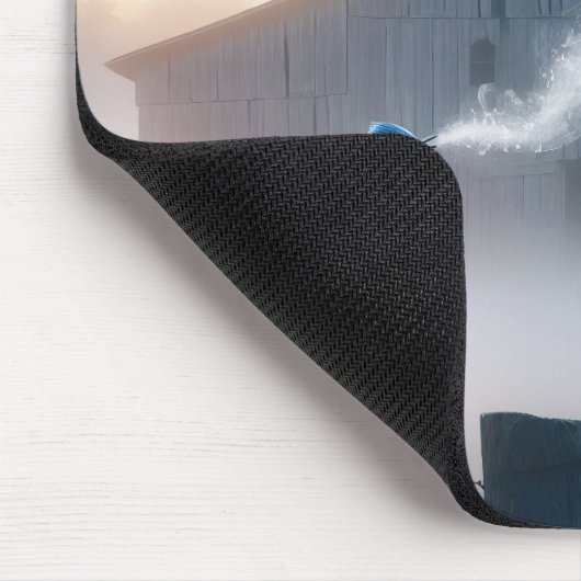 Bluebird singt auf einem Zaunposten Mousepad (Ecke)