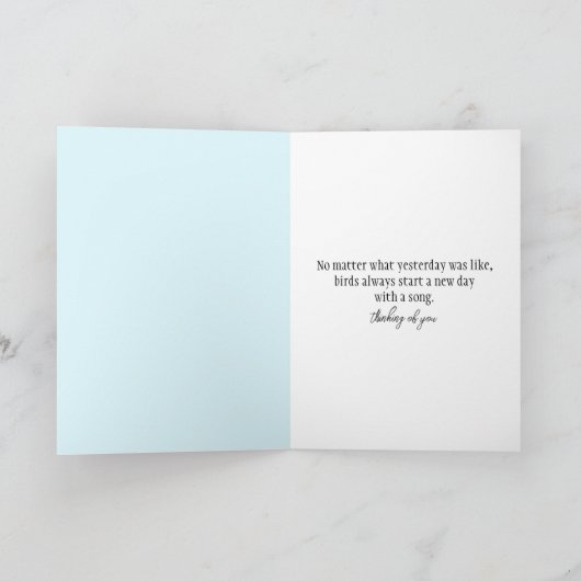 Bluebird singt in Morgennebel Karte (Innenseite)