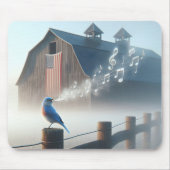 Bluebird singt in Morgennebel Mousepad (Vorne)