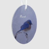 Bluebird Snowy Trees in Winter Ornament (Vorderseite)