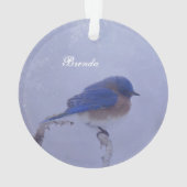 Bluebird Snowy Trees in Winter Ornament (Rückseite)