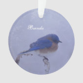 Bluebird Snowy Trees in Winter Ornament (Vorderseite)