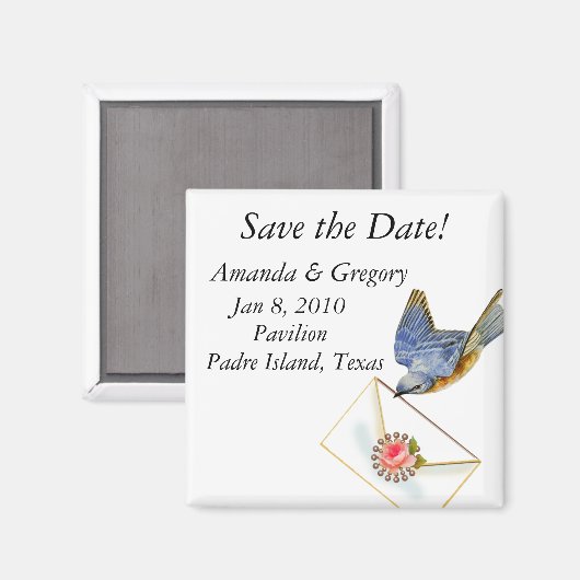 Bluebird speichert das Date Magnet (Vorderseite/Rückseite)