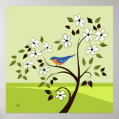 Bluebird Spring Landschaft Poster (Vorne)