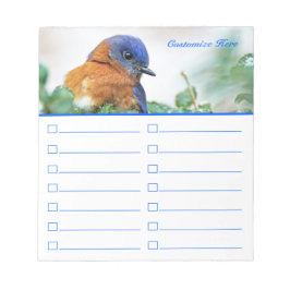 Bluebird To Do List oder Lebensmittelliste Notepad Notizblock