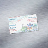 Bluebird Train Daycare Magnetic Business Card Magnetische Visitenkarte (Beispiel)