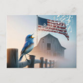 Bluebird und American Flag Vielen Dank Postkarte (Vorderseite)