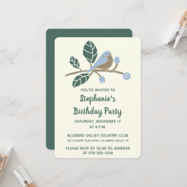 Bluebird und Blueberries Custom Birthday Party Einladung