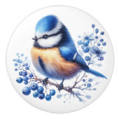 Bluebird und Blueberries Keramikknauf (Vorderseite)