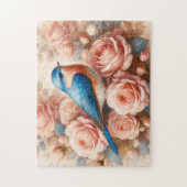 Bluebird und Blush Roses Puzzle (Vertikal)