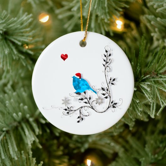 Bluebird und Herz! Keramik Ornament