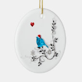 Bluebird und Herz! Keramik Ornament (Rechts)