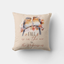 Bluebird und Karierte Herbstfamilie Throw Kissen