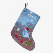 Bluebird und Santa 2 Weihnachts-Strumpf Kleiner Weihnachtsstrumpf (Vorderansicht (hängend))