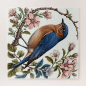 Bluebird unter blühenden Blume Puzzle (Horizontal)
