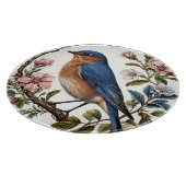 Bluebird unter blühenden Blume Schneidebrett (Ecke)