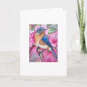 Bluebird unter den Azaleen GREETING CARD Karte (Vorderseite)