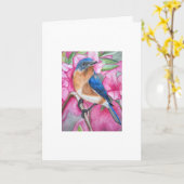 Bluebird unter den Azaleen GREETING CARD Karte (Gelbe Blume)