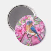 Bluebird unter den Azaleen MAGNET (Vorderseite/Rückseite)