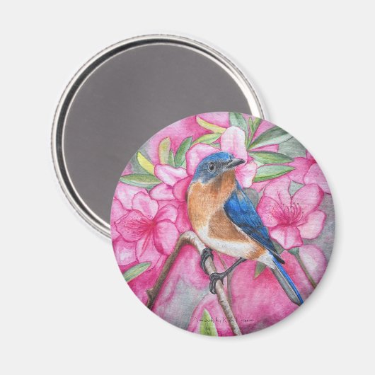 Bluebird unter den Azaleen MAGNET (Vorderseite/Rückseite)