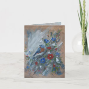 Bluebird USA - handgemalt Karte