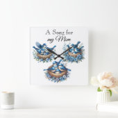 Bluebird Wall Clock Quadratische Wanduhr (Zuhause)