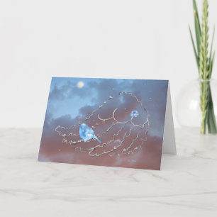 Bluebird Watching the Moon Invitation Einladung