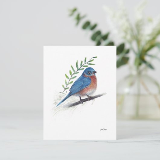 Bluebird Watercolor Art (Stehend Vorderseite)