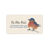 Bluebird Watercolor Art Adressaufkleber (Vorne)