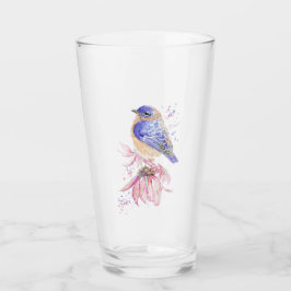Bluebird Watercolor Garden Bird Nature Art Glas