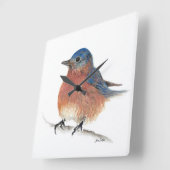 Bluebird Watercolor Kunstkunst Quadratische Wanduhr (Winkel)