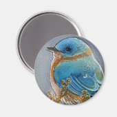 Bluebird Watercolor Magnet (Vorderseite/Rückseite)