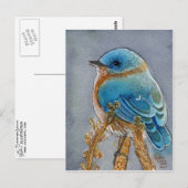 Bluebird Watercolor Postkarte (Vorne/Hinten)