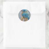 Bluebird Watercolor Runder Aufkleber (Tasche)