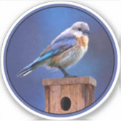 Bluebird (weibliche Malerei) - Original Bird Art Aufkleber (Vorderseite)