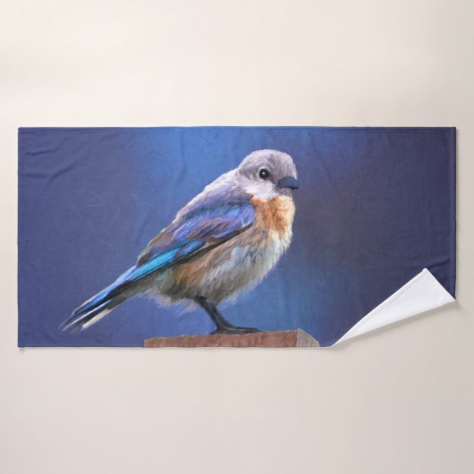 Bluebird (weibliche Malerei) - Original Bird Art Badhandtuch Set (Badehandtuch)