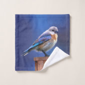 Bluebird (weibliche Malerei) - Original Bird Art Badhandtuch Set (Waschlappen)