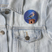 Bluebird (weibliche Malerei) - Original Bird Art Button (Beispiel)