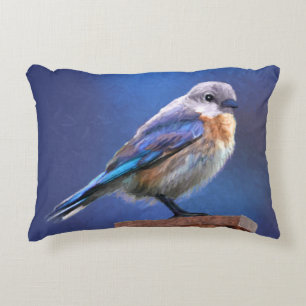Bluebird (weibliche Malerei) - Original Bird Art Dekokissen