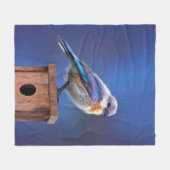 Bluebird (weibliche Malerei) - Original Bird Art Fleecedecke (Vorderseite (Horizontal))