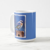 Bluebird (weibliche Malerei) - Original Bird Art Kaffeetasse (Vorderseite Links)