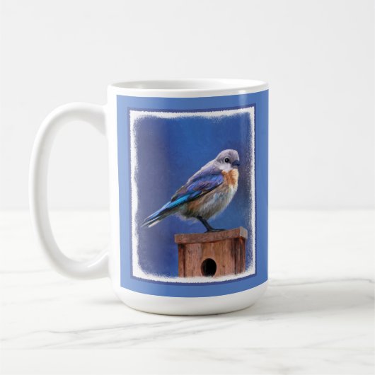 Bluebird (weibliche Malerei) - Original Bird Art Kaffeetasse (Links)